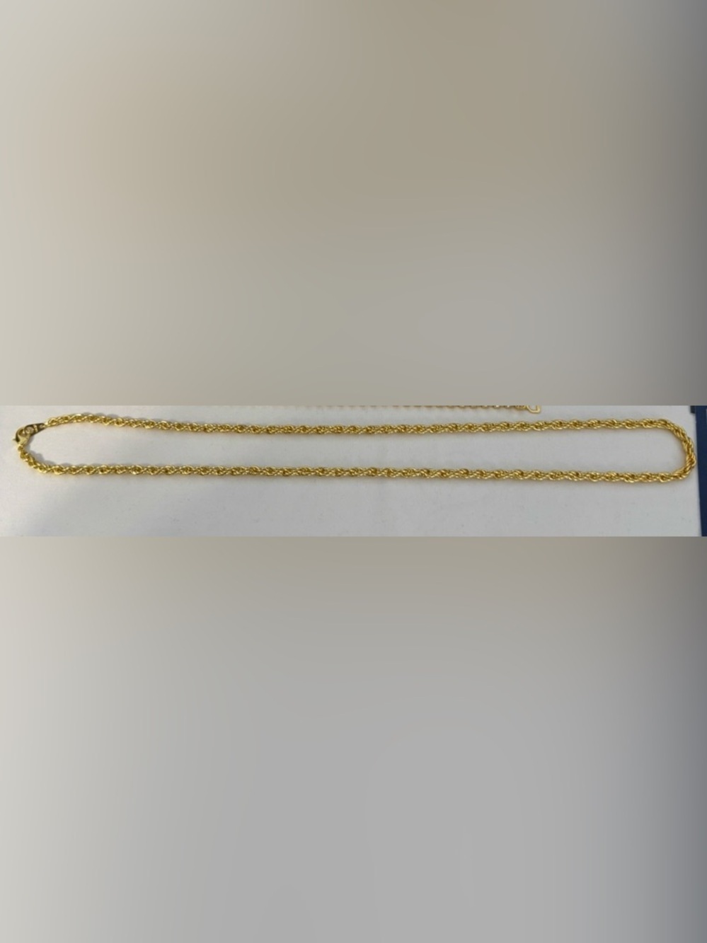 14KGP Rope Chain Necklace Gold Tone Classic 22.5” San Tropez Collezioni - Picture 6 of 9